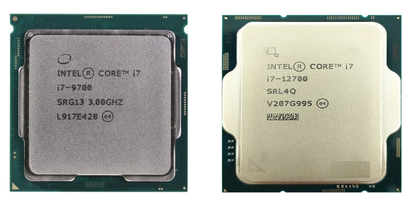 foto processador Intel Core i7 (9700 e 12700)